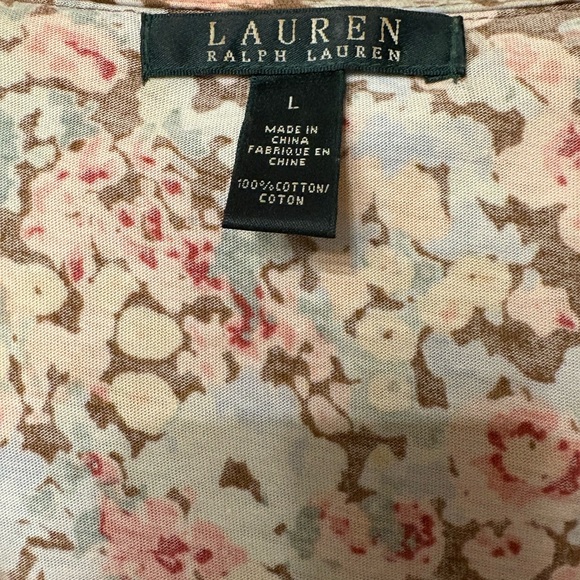 Ralph Lauren Large Floral Ruffle Women's Top - Multicolor Preloved - Picture 3 of 4